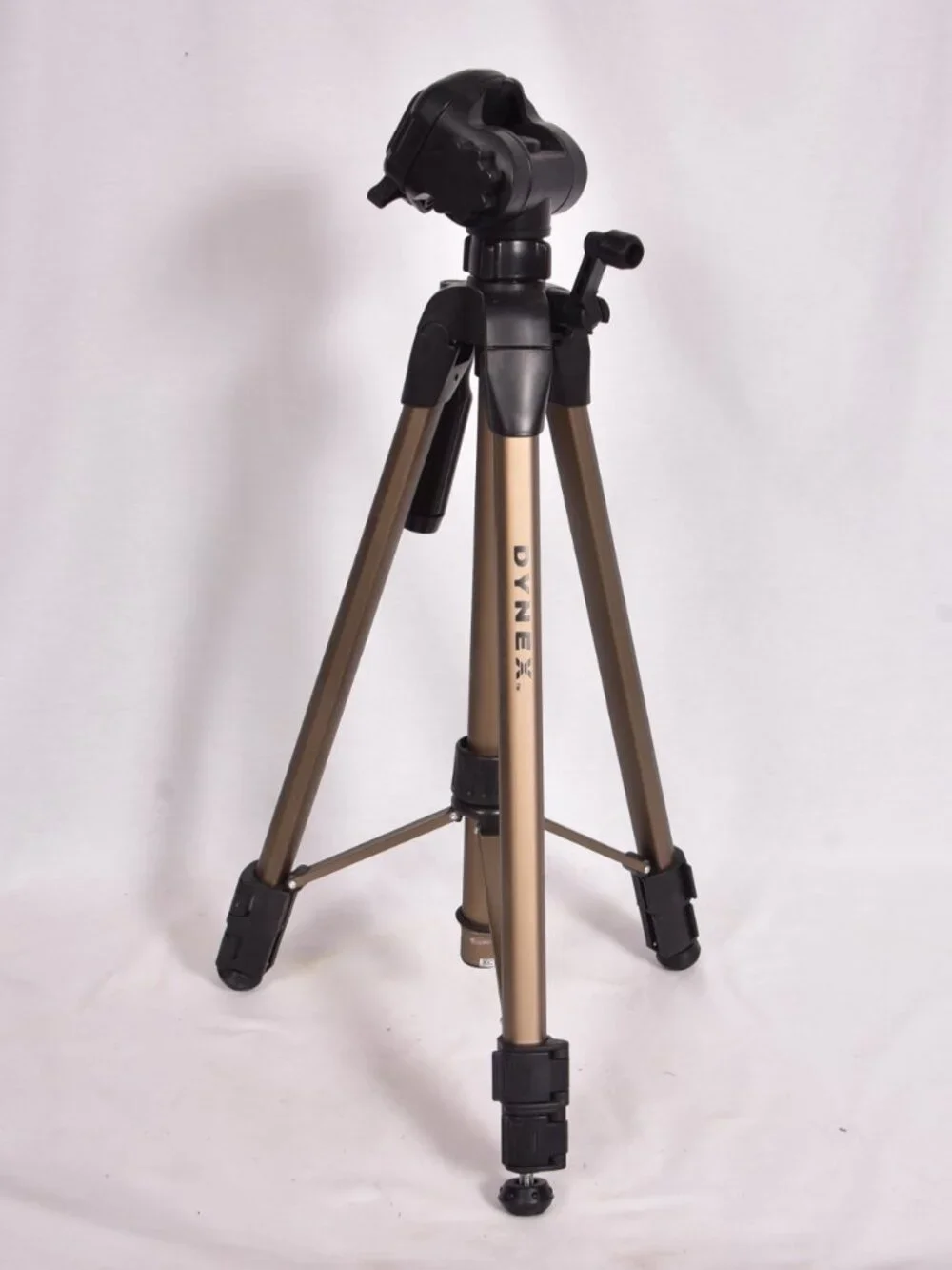Dynex DX-TRP60 Camera Tripod with Pan Tilt Head Adjustable Aluminum Legs